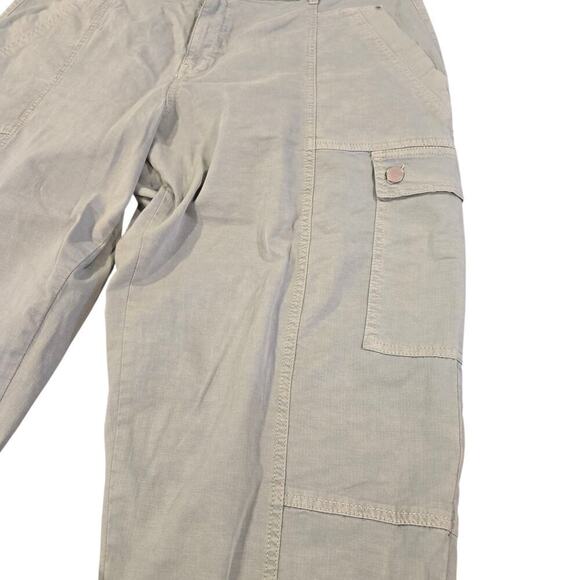 Anthropologie Nell Canvas Utility Relaxed Straight Leg Cargo Pants Size: 18W - Picture 3 of 4